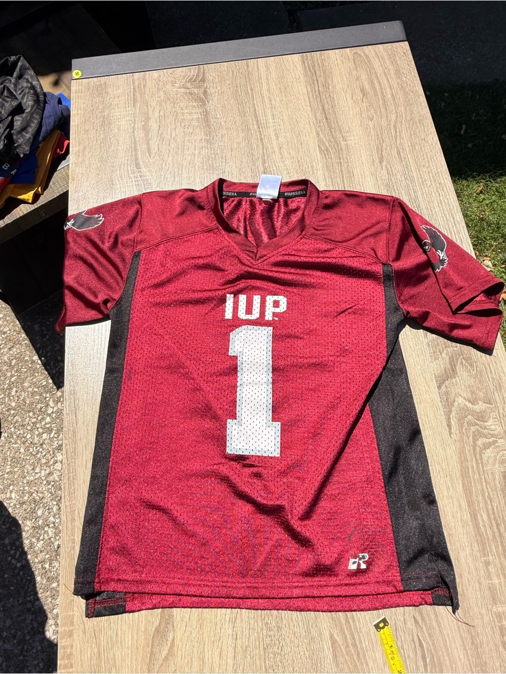 Russell Athletic Maroon and Black IUP Kids Jersey with White Number